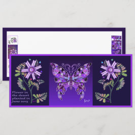 blomma i öknen och P Butterfly 31-kortet Meddelande