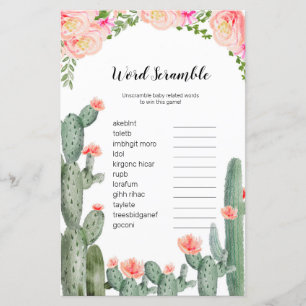 Blomma Kaktus Akvarell Ordbok Blandningsspel