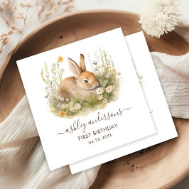 Blomma Kanflicka Vår 1-års Födelsedag Pappersservett