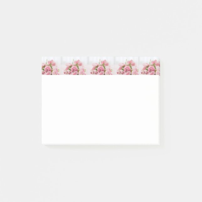 Blomma Kärlek Rosa Rosor Romantiska Post-it-lappar Post-it Block (Framsida)