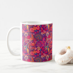 blomma: Konstnärlig Rosa Garden Mönster Kaffemugg