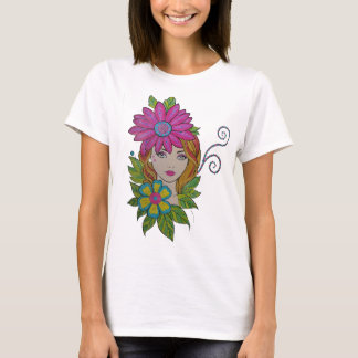 Blomma Kronan Flicka Boho Art T-shirt