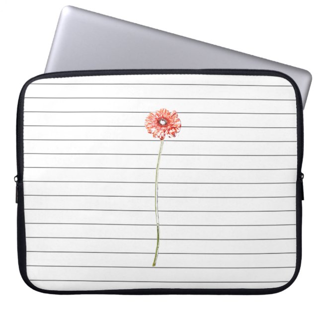 Blomma Krysantemum Röd Dator Laptop-fodral Laptop Fodral (Framsidan)