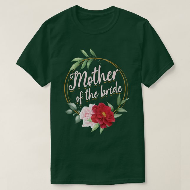 Blomma Mamma Brud Mor Systerbrud Bröllop T Shirt (Design framsida)