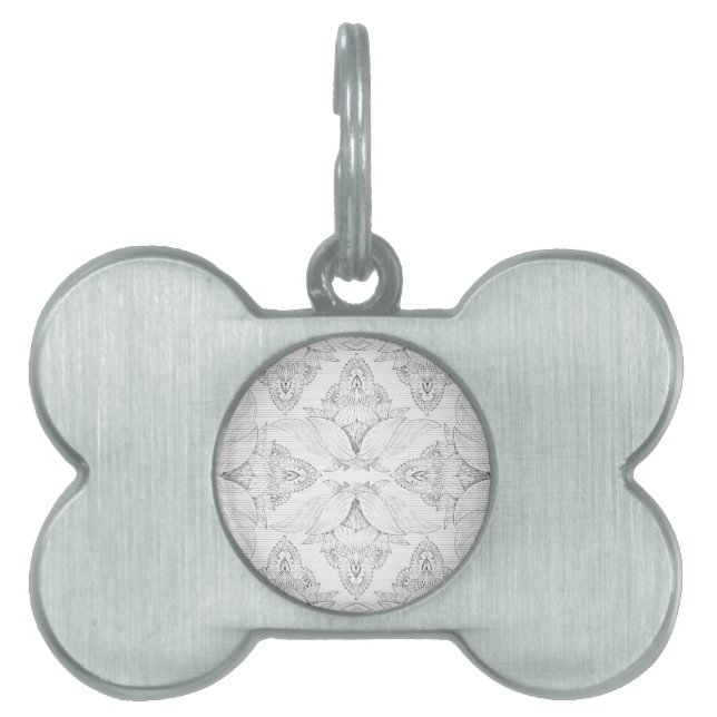 Blomma Mandala 3 ID-bricka Husdjur (Framsidan)