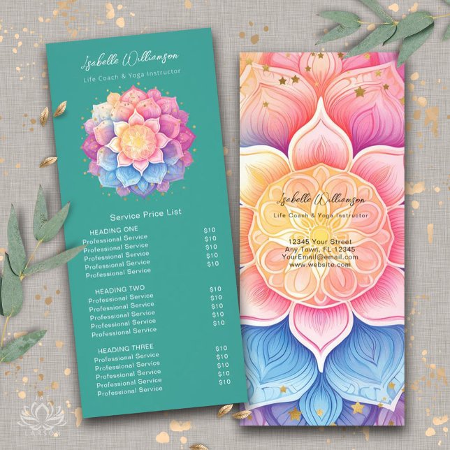 Blomma Mandala Holistisk Hälsa Välbefinnande Prisl Reklamkort (Skapare uppladdad)