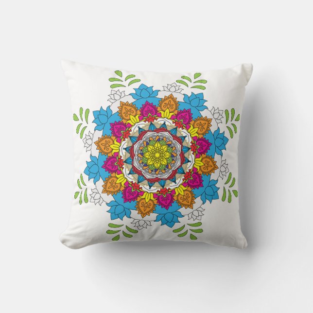 Blomma Mandalas. Vintage dekorationselement. Orie Kudde (Framsida)