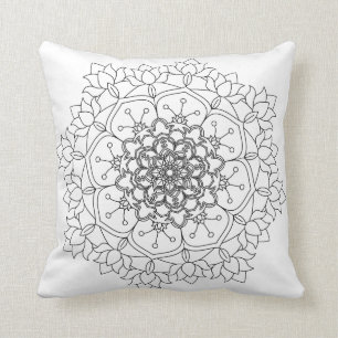 Blomma Mandalas. Vintage dekorationselement. Orie Kudde