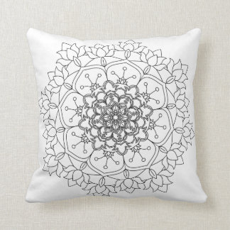 Blomma Mandalas. Vintage dekorationselement. Orie Kudde