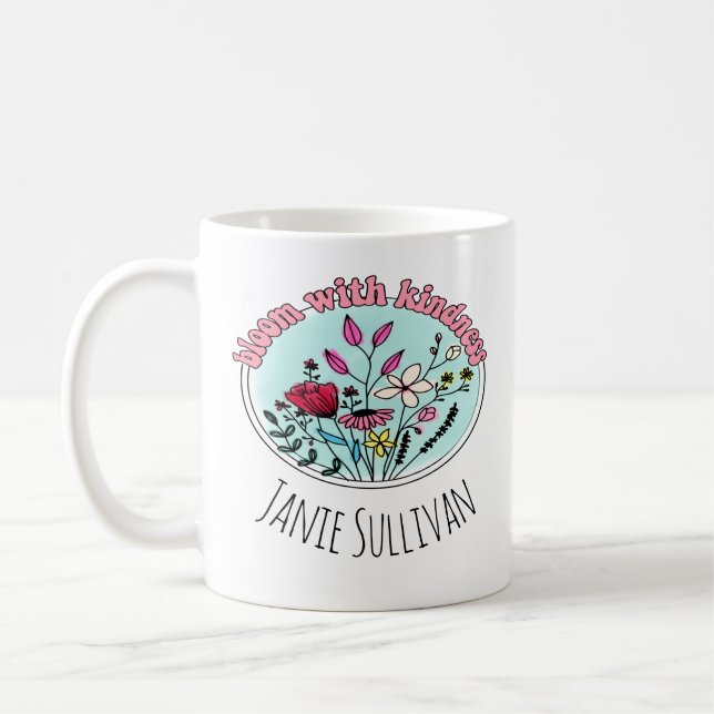 Blomma med vänlighet Vild Blomma Kaffemugg (Vänster)