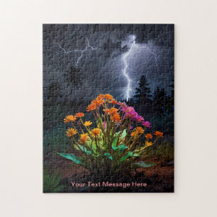 Blomma mitt i blixtstormen pussel