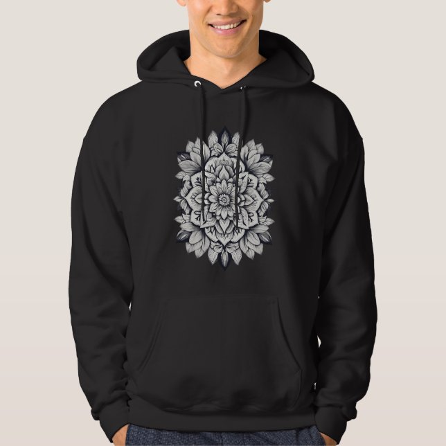 blomma mönster hoodie (Framsida)