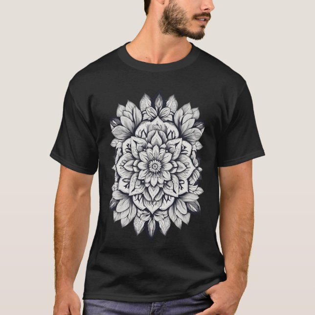 blomma mönster t shirt (Framsida)