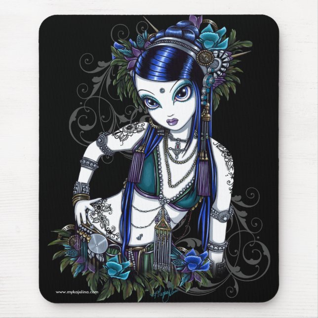 Blomma Mousepad "för Sonya" stam- fusionmagdansös Musmatta (Framsidan)
