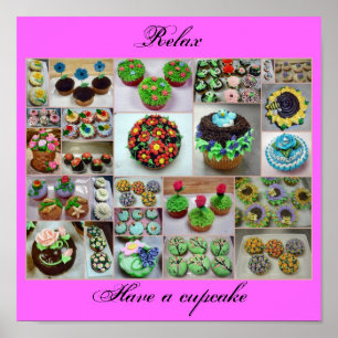blomma muffins, koppla av, ha en muffin poster