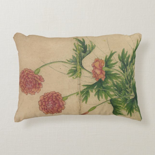 Blomma och Fågelmålningar Peony av Zhang Ruoai Prydnadskudde (Framsidan)