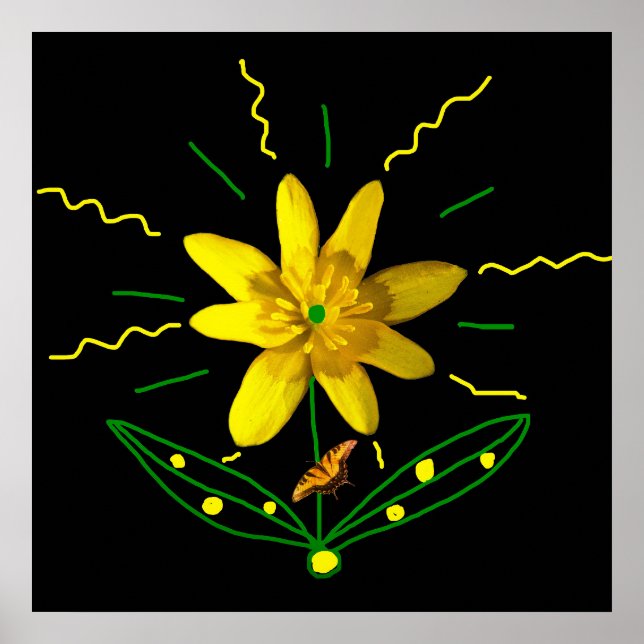 Blomma och fjäril poster (Framsidan)