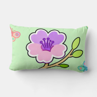 Blomma och fjärilskudde lumbarkudde