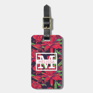 Blomma- och för Hummingbirds   Monogram Bagagebricka