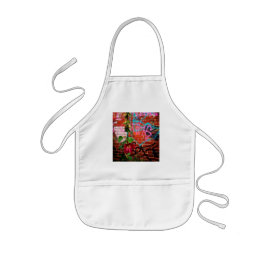 Blomma och graffiti barnförkläde