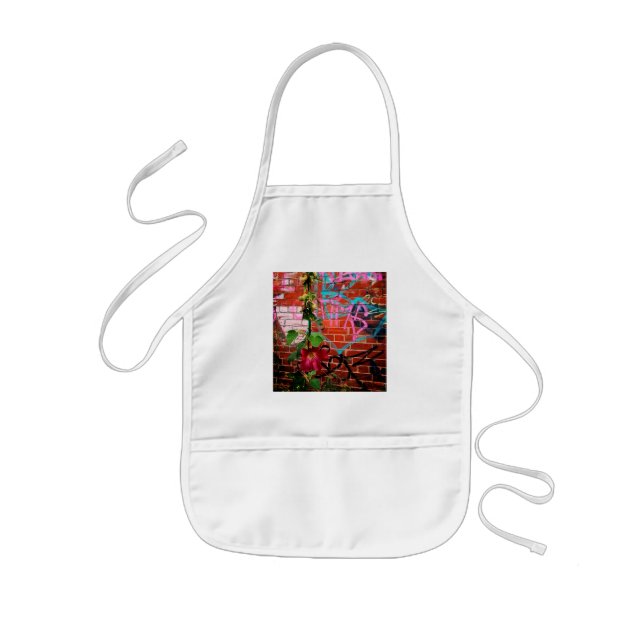 Blomma och graffiti barnförkläde (Framsidan)