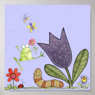 blomma och groda poster