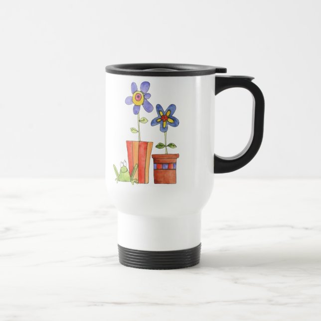 Blomma- och grodatravel mug resemugg (Höger)