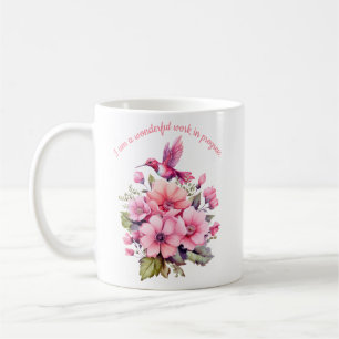 blomma och humming av fågel kaffemugg