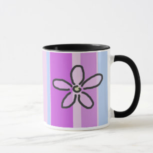 Blomma- och lilablåttrandar mugg