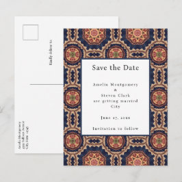 Blomma och stjärnformad dekorativ design bröllop meddelande vykort