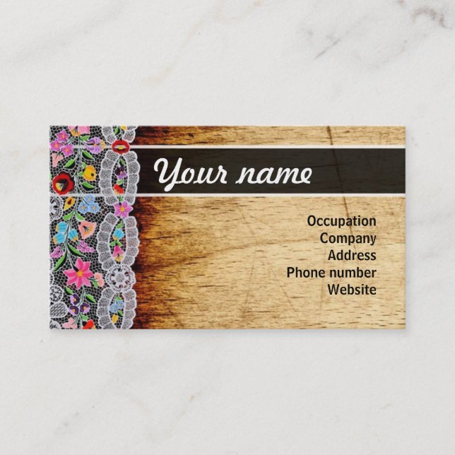 Blomma- och tränamecard visitkort (Framsida)