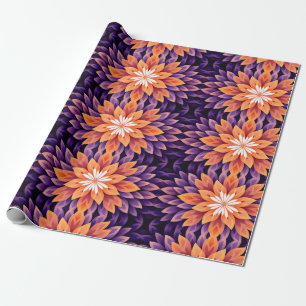 Blomma Orange Lila och Vit Presentpapper