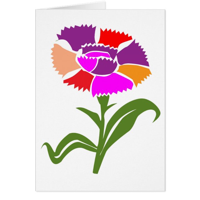 BLOMMA: Ovanlig färgintrig Hälsningskort (Framsidan)