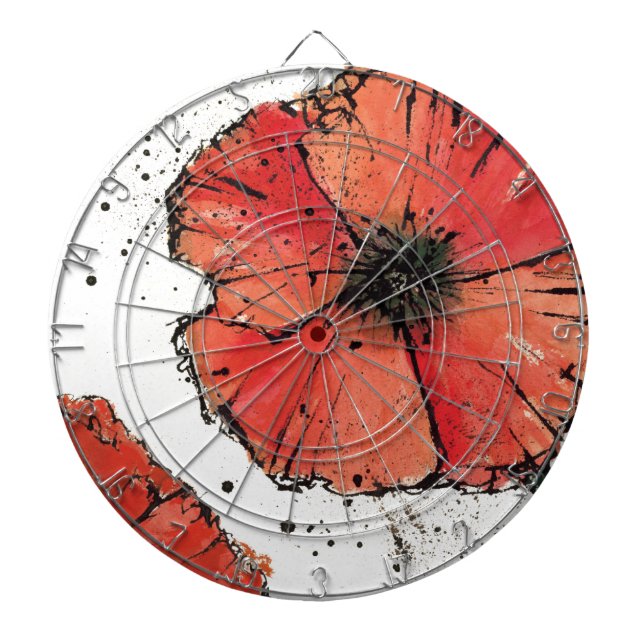 Blomma på en vitbakgrund darttavla (Framsidan)