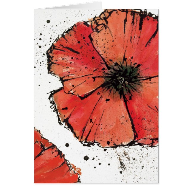 Blomma på en vitbakgrund hälsningskort (Framsidan)