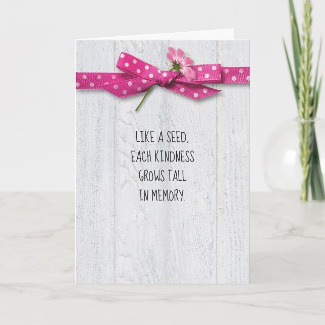 blomma på rosa-poka-prick tack kort (Framsida)