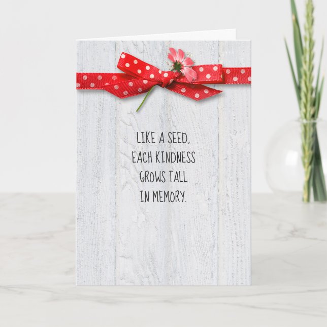 blomma på rött prickbutik tack. kort (Framsida)