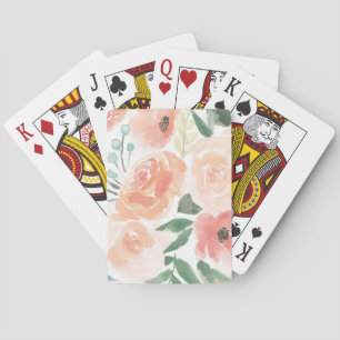 Blomma pastellfärgad persika för fröjd   casinokort