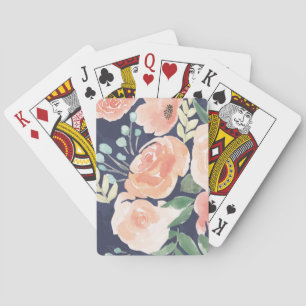 Blomma persika för fröjd & blåttro & vallmor casinokort