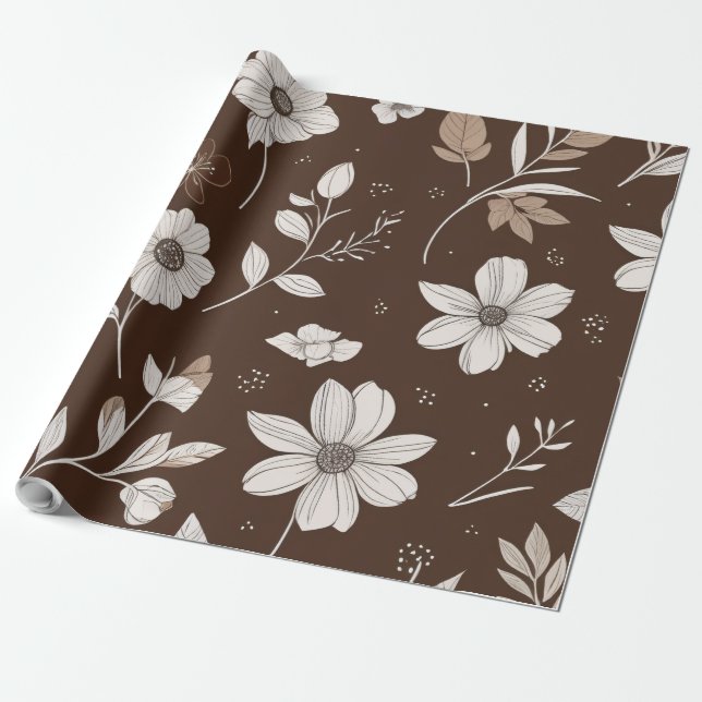 blomma presentpapper (Utrullad)