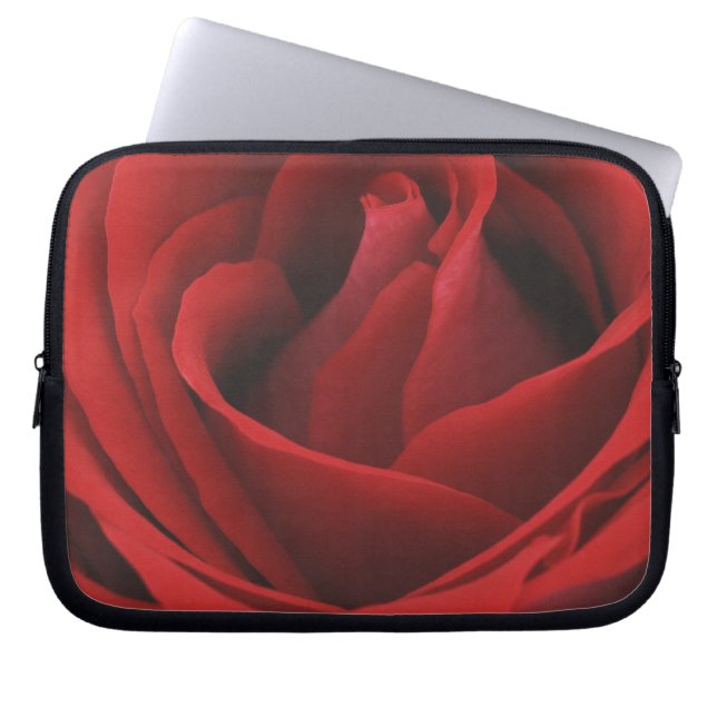 Blomma röd ros laptop sleeve (Framsidan)