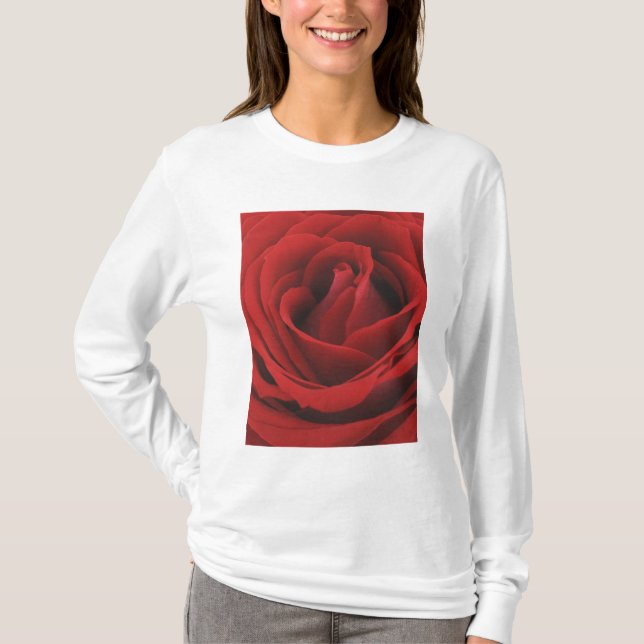 Blomma röd ros tee shirt (Framsida)