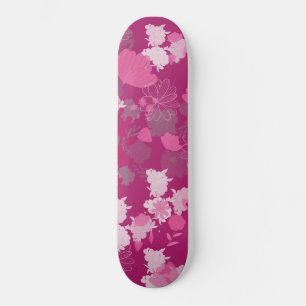 blomma rosa mini skateboard bräda 18,5 cm