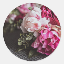 Blomma Runt Klistermärke