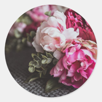 Blomma Runt Klistermärke