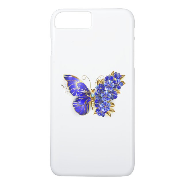 Blomma Safir Fjäril Case-Mate iPhone Skal (Baksida)