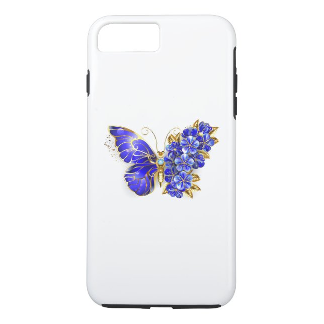 Blomma Safir Fjäril Case-Mate iPhone Skal (Baksida)