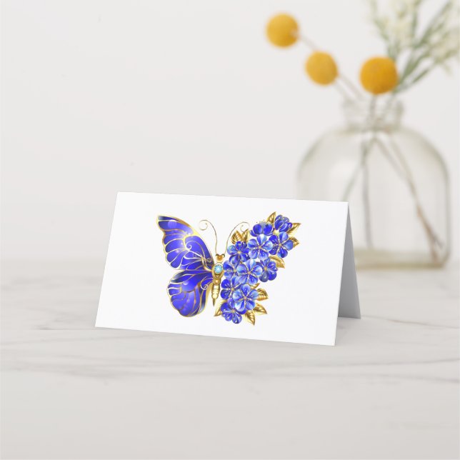 Blomma Safir Fjäril Tidsbeställning Kort (Framsida)
