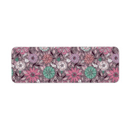 blomma som arrangerar mönster returadress etikett