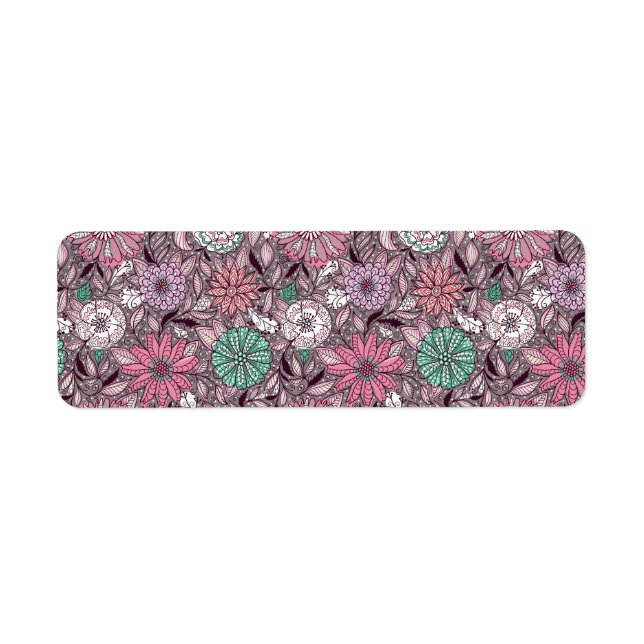 blomma som arrangerar mönster returadress etikett (Framsidan)